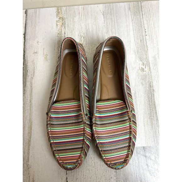 Aerosoles women's 9 Bleeker striped leather slip on driving loafer shoe new - Picture 2 of 8